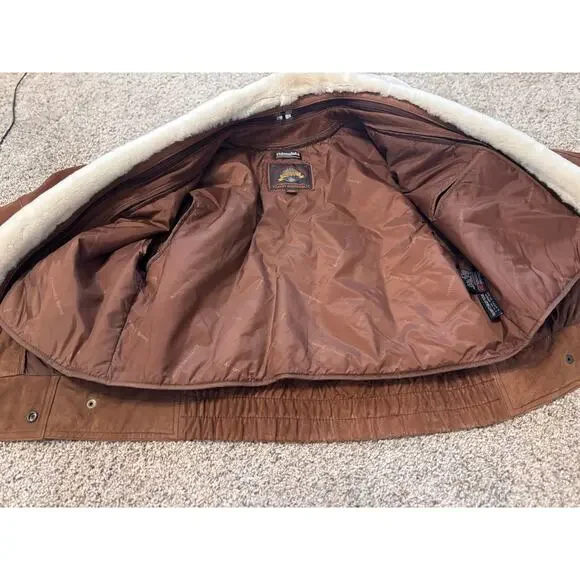 VTGWilson's Adventure Bound sueded leather brown bomber jacket w/thinsulateSMALL - Picture 10 of 13